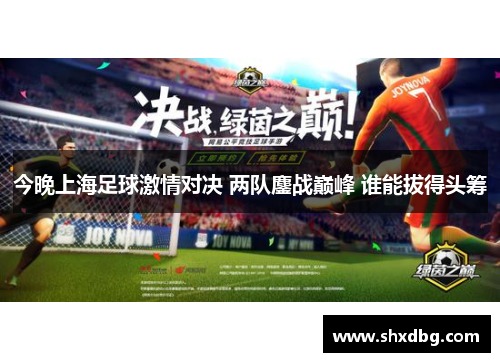今晚上海足球激情对决 两队鏖战巅峰 谁能拔得头筹